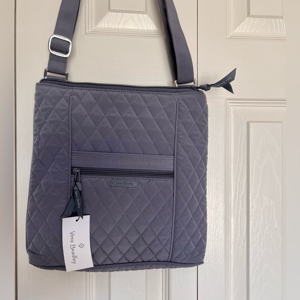 NWT! Vera Bradley Hipster Gray Crossbody with matching Keychain Double ID Wallet